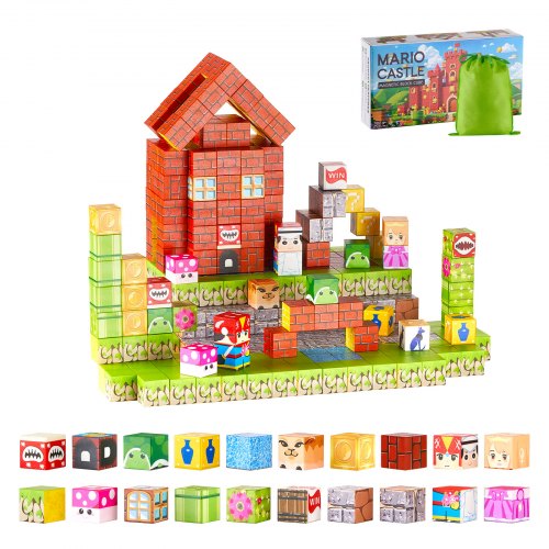 VEVOR Magnetische Blokken 100 stuks Magneetblokkenset STEM Montessori Sensorisch Speelgoed