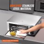 VEVOR commerciële pizzaoven oven 305 mm roestvrij staal elektrisch 2 knoppen