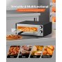 VEVOR elektrische pizzaoven voor 305 mm pizza, 1450 W pizzaoven tot 300 °C, pizzamaker met tijd- en temperatuurregeling, pizzabakmachine, pizzamachine, multifunctionele grilloven, zwart