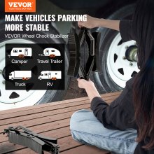 VEVOR H-Chock wielstabilisator aanhanger camper bandenblok met ratelsleutel, 2 stuks
