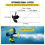 VEVOR buitenboordmotorpropeller, vervangt OEM 48-8M8026630, 4-bladige 26,2 x 33 cm aluminium bootpropeller, compatibel met Mercury Mariner 25 pk Bigfoot/Command Thrust 60 pk buitenboordmotor