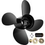 VEVOR buitenboordmotorpropeller, vervangt OEM 48-8M8026630, 4-bladige 26,2 x 33 cm aluminium bootpropeller, compatibel met Mercury Mariner 25 pk Bigfoot/Command Thrust 60 pk buitenboordmotor