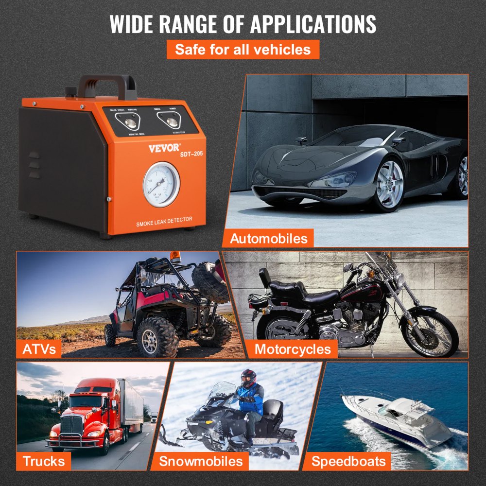 VEVOR EVAP rookmachine auto rookmachine lekdetector 15-20L/min 19,6 cm³