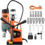 VEVOR Professional Core Drilling Machine Magnetic Drilling Machine Magnetic Force 12500 N, 850 rpm 1450 W Magnetic Drilling Machine 40 mm Max. Drilling Diameter, Magnetic Core Drilling System for Shipbuilding, Bridge Building etc. Orange