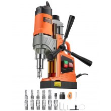 VEVOR Professional Kernboormachine Magneetboormachine Magneetkracht 12500 N, 850 tpm 1450 W Magneetboormachine 40 mm Max. Boordiameter, Magnetisch kernboorsysteem voor scheepsbouw, bruggenbouw, etc. Oranje
