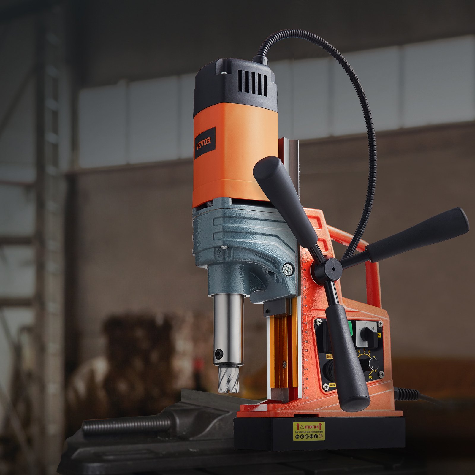 VEVOR Magnetic Drill, 1300W 1.57" Boring Diameter, 2922lbf/13000N Portable Electric Mag Drill Press with Variable Speed, 700 RPM Drilling Machine for any Surface Home Improvement Industry Railway