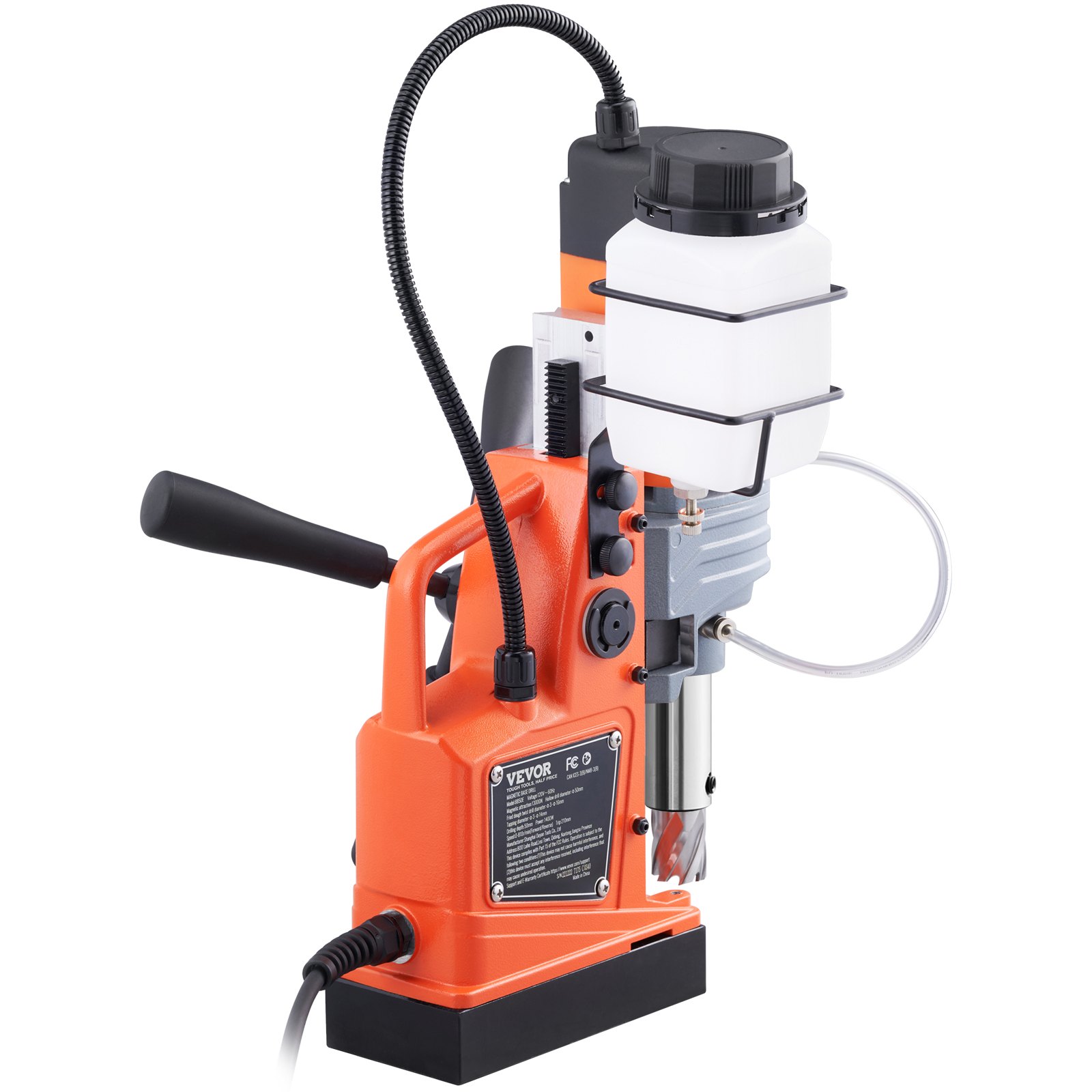 VEVOR Magnetic Drill, 1300W 1.57" Boring Diameter, 2922lbf/13000N Portable Electric Mag Drill Press with Variable Speed, 700 RPM Drilling Machine for any Surface Home Improvement Industry Railway