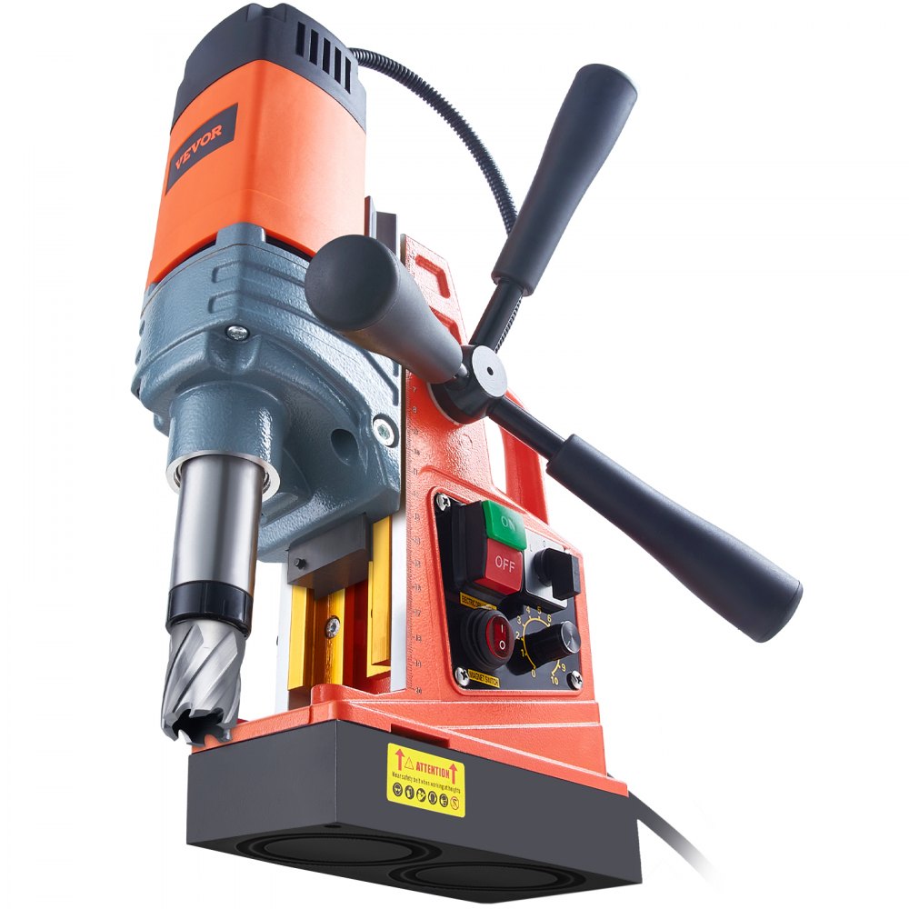 VEVOR Magnetic Drill, 1400W 1.57" Boring Diameter, 2922lbf/13000N Portable Electric Mag Drill Press with Variable Speed, 810 RPM Drilling Machine for any Surface Home Improvement Industry Railway