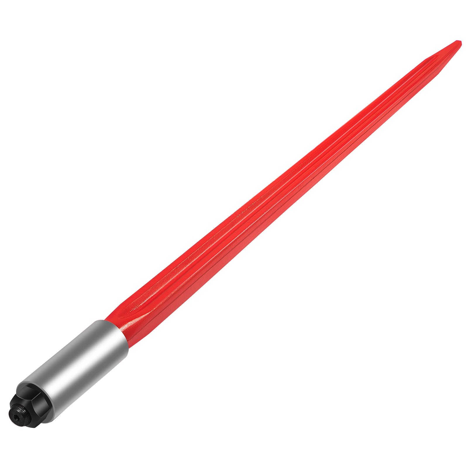 VEVOR hooispies, 81,3 cm, balenspies, capaciteit 600 kg, balenspies met snelbevestiging, vierkante hooispies, 3,6 cm breed, rood gecoate balenvorken, balenspies met zeskantmoer en huls voor scheppen, tractoren, laders