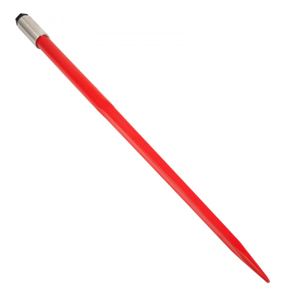 VEVOR hooispike, 49-inch balenspike, capaciteit 4500 lbs, snel te bevestigen vierkante hooispike, 1 3/4-inch breed, rood gecoate balenvorken, balenspike met zeskantmoer en huls voor scheppen, tractoren, laders