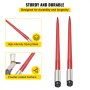 VEVOR Pair Hay Spear 39" Bale Spear 3000 lbs Capacity, Bale Spike Quick Attach Square Hay Bale Spears 1 3/4", Red Coated Bale Forks, Bale Hay Spike with Hex Nut & Sleeve for Buckets Tractors Loaders