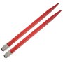 VEVOR Pair Hay Spear 39" Bale Spear 3000 lbs Capacity, Bale Spike Quick Attach Square Hay Bale Spears 1 3/4", Red Coated Bale Forks, Bale Hay Spike with Hex Nut & Sleeve for Buckets Tractors Loaders