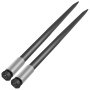 two black VEVOR hay bale spears with silver connectors.