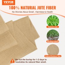 VEVOR jute stof 50x50 jute decoratieve stof ambachtelijke stof jute lint 914mmx45.7m