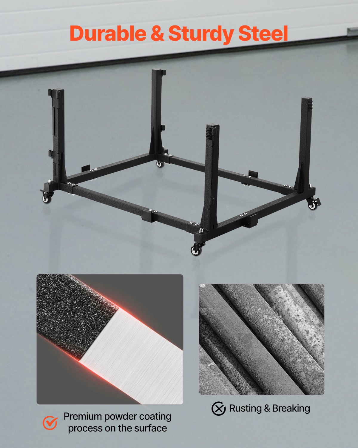 VEVOR Jeep deur opbergkar (voor 4 deuren) Verplaatsbare, stevige autodeur houder kar, past op Jeep Wrangler JK JL/Gladiator JT 2007-2023 JK JL / Gladiator JT Zwart