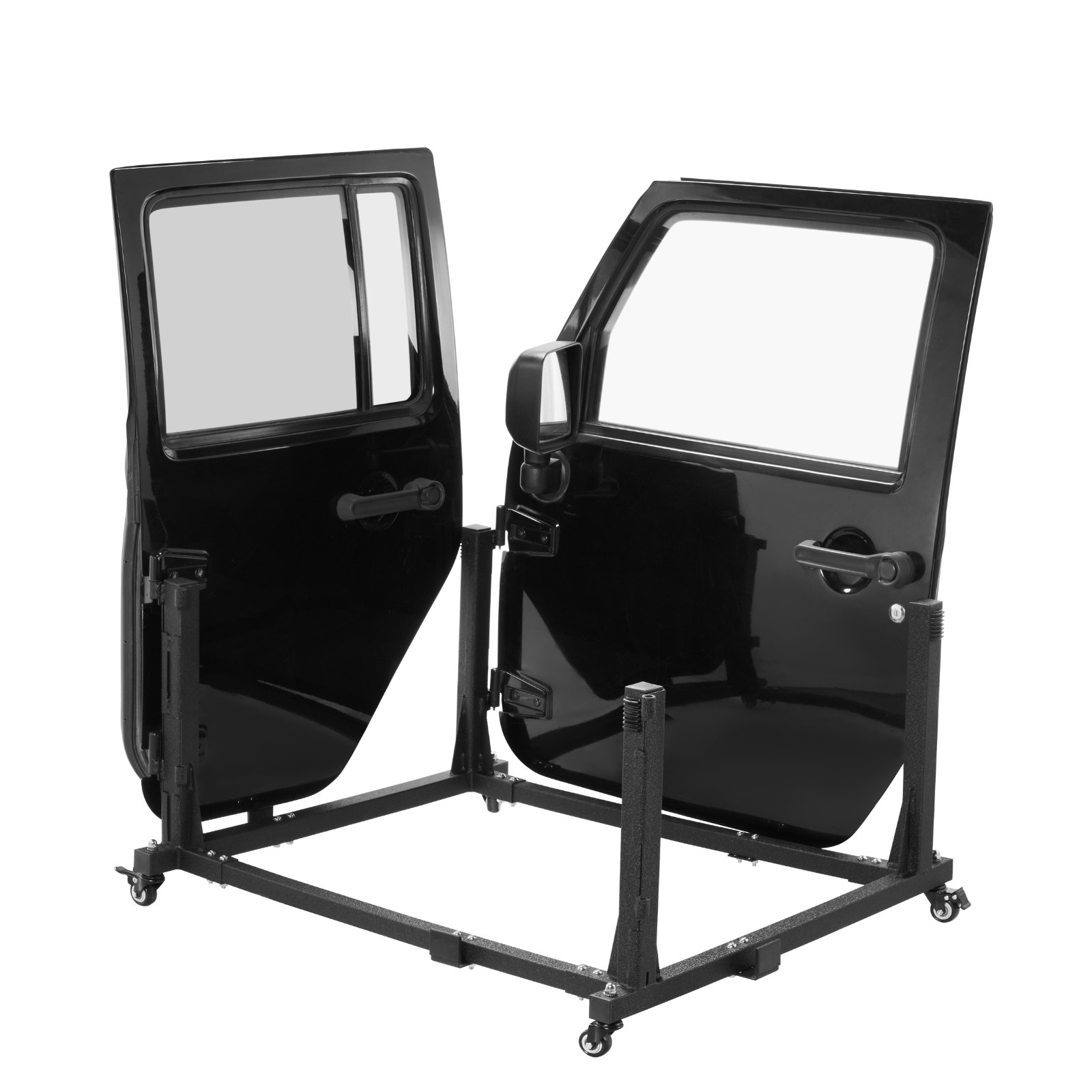 VEVOR Jeep deur opbergkar (voor 4 deuren) Verplaatsbare, stevige autodeur houder kar, past op Jeep Wrangler JK JL/Gladiator JT 2007-2023 JK JL / Gladiator JT Zwart