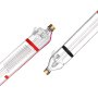 VEVOR 100W CO2 Laser Tube, 57 in (1450 mm) Length, 3.1 in (80 mm) Dia Borosilicate Glass Laser Cutter Tube with Metal Head, 10,000hr Wires Preconnected for Laser Engraver Engraving Cutting Machine