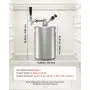 VEVOR Mini Bierdispenser met CO₂-regelaar, 5L roestvrijstalen bierfust tapsysteem, met zelfsluitende tapkraan, CO₂-druksysteem voor optimale versheid, voor zelfgebrouwen bier, speciaalbier, tapbier en feestjes