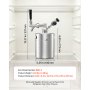 VEVOR Mini Bierdispenser met CO₂-regelaar, 1,94 liter roestvrijstalen biertapsysteem, met zelfsluitende tapkraan, CO₂-druksysteem voor optimale versheid, voor zelfgebrouwen bier, speciaalbier, tapbier en feestjes