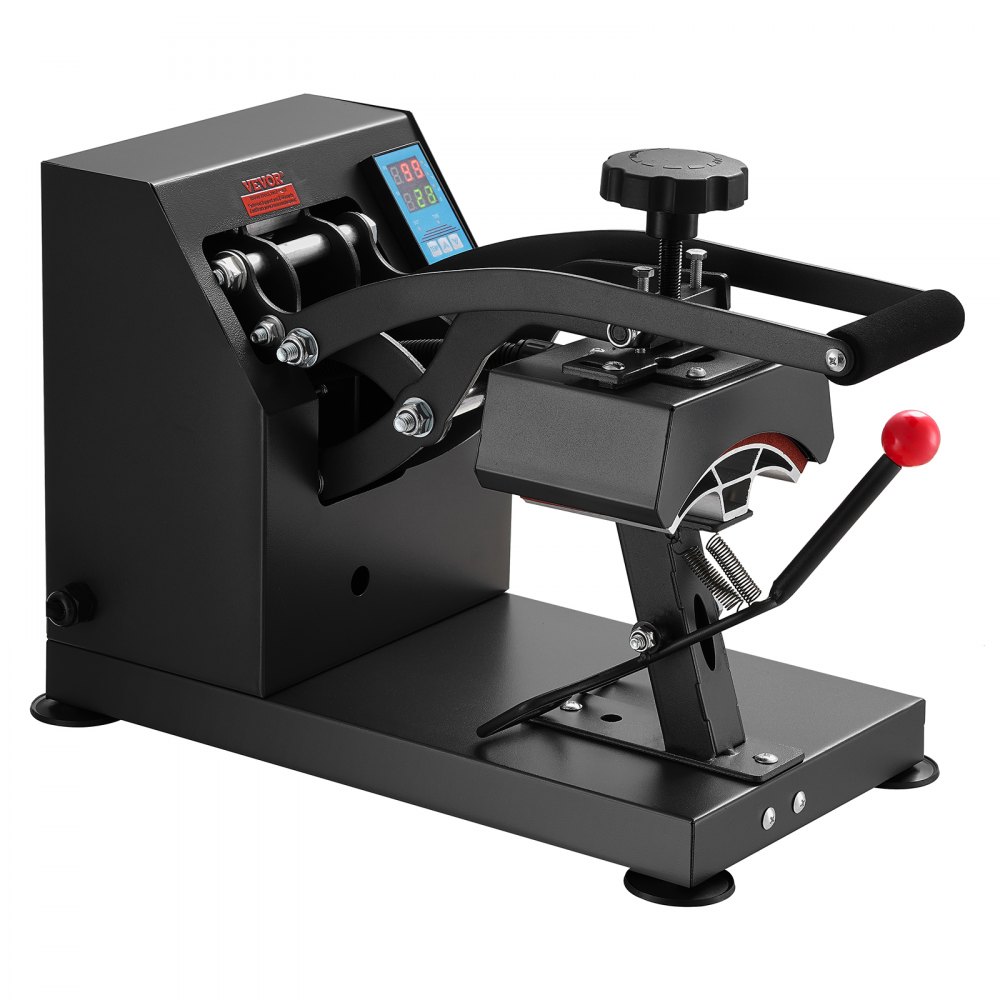 VEVOR CP2815-S Cap Heat Press 14x8cm Cap Press Hoedenpers Cap Heat Press Machine Hot Press Transfer Press met digitale LED-temperatuur- en tijdregelaar