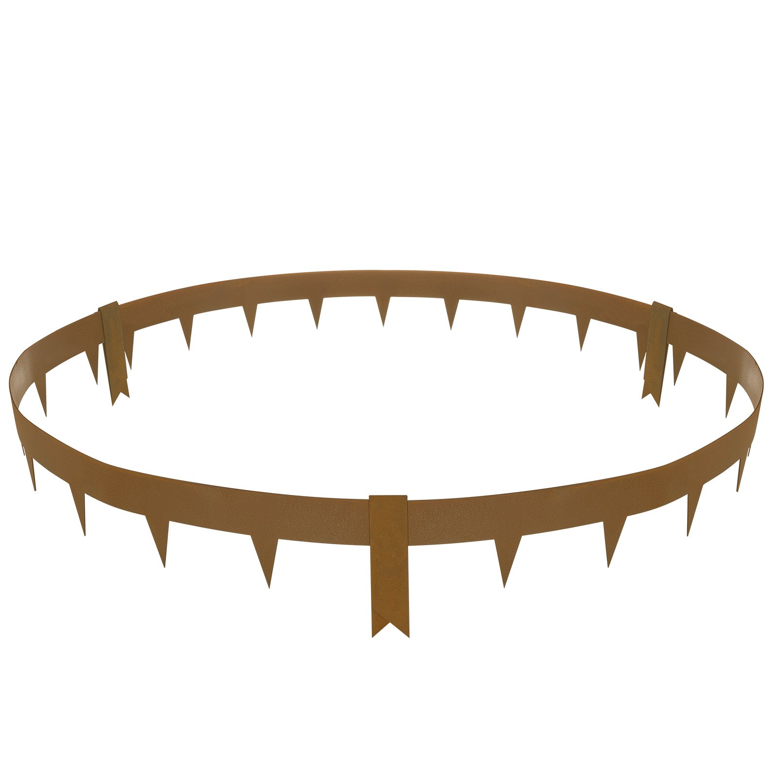 VEVOR gazonrand 40" x 2" (set van 10) stalen gazonrandband bedrand bedrand maairand geschikt voor buitentuinen, paden, gazons, binnenplaatsen, bermen en meer bruin