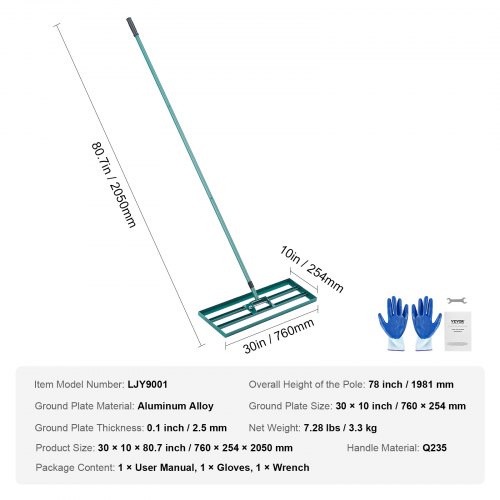 VEVOR Gazonnivelleringsapparaat, 1219 X 254 Mm, Stalen Handgreep Bodemplaat 1981 Robuuste Bodemnivellering Van Aluminiumlegering Voor Gazon Golf Binnenplaats Tuinplaatsen 1734083386 VEVOR Gazonnivelleringsapparaat, 1219 X 254 Mm, Stalen Handgreep Bodemplaat 1981 Robuuste Bodemnivellering Van Aluminiumlegering Voor Gazon Golf Binnenplaats Tuinplaatsen 1734083386