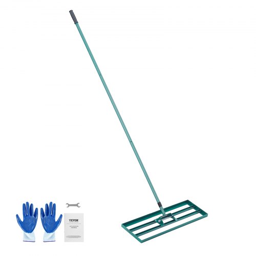 VEVOR Gazonwisser 760x254 mm Basisplaat Egalisatiegereedschap Aluminiumlegering en Q235 Staal Egalisatiehark 1981 mm Stang Basisplaat Golfgras Egalisatiegereedschap voor het nivelleren van Zand Aarde Compost en Mos