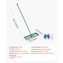 VEVOR gazonnivelleerhark 910x250 mm, gazontrekker met 198 cm lange stalen steel, gazonegalisator inclusief tuinhandschoenen, gazonnivelleringsgereedschap, geschikt voor tuin, golfbaan en landbouw