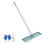 VEVOR Lawn Squeegee 1219x254mm Base Plate Levelawn Tool Aluminum Alloy and Q235 Steel Levelingrake 1981mm Rod Base Plate Golf Grass Levelawn for Leveling Sand Earth Compost and Moss