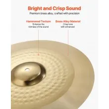 VEVOR 4-delige 254mm Splash 355mm HiHat 400mm Crash 505mm Ride-bekken