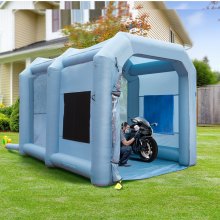 VEVOR Spuitcabine Paint Booth Diy Spray Paint Spray Paint Shelter Tent 950W Blauw 4 x 2.2 x 2.35m 210D Oxford Fabric Spray Paint Tent Draagbare