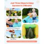 VEVOR Inflatable Bounce House, 14.9 x 12.8 x 7.8 ft Inflatable Bounce House Water Slide, Bouncer Castle with Castle Bounces, Tall Slide, Splash Pool & Pretend Market Booth, for 3 to 4 Kids Ages 3 to 8