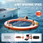 VEVOR inflatable floating dock with 10ft spacious design for water adventures with family.