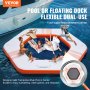 VEVOR inflatable floating dock with trampoline-style pool center, perfect for sunbathing and water games.