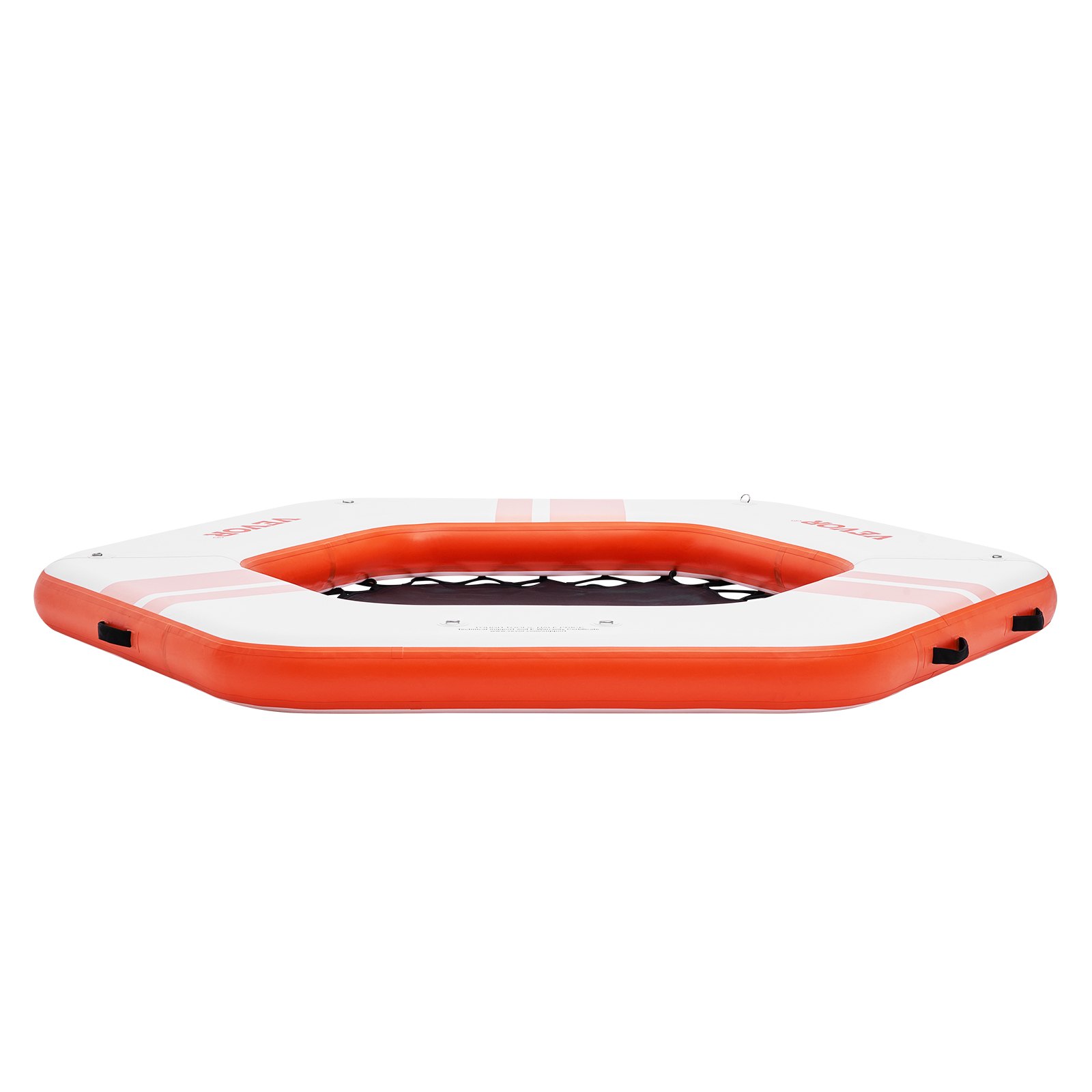 VEVOR Opblaasbaar drijvend dok, Ø 2,6 m, dokplatform met Ø 1,5 m trampolinenet zwembad, antislip drijvend platform watermat met draagbare tas en afneembare ladder om te ontspannen bij het zwembad