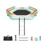 VEVOR Opblaasbaar Drijvend Steiger, 2,6 x 2,6 m, Drijvend Platform met Antislipoppervlak, Draagtas & Afneembare Ladder, Drijvend Eiland, Waterplatform voor Zwembad, Strand & Zee, Blauw