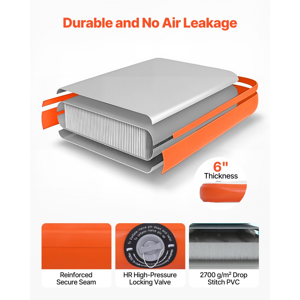 VEVOR Opblaasbaar Drijvend Steiger, 3,05 x 3,05 m, Drijvend Platform met Antislipoppervlak, Draagtas & Afneembare Ladder, Drijvend Eiland, Waterplatform voor Zwembad, Strand & Zee