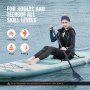 VEVOR Inflatable Stand Up Paddle Board, 3048 x 838.2 x 152.4mm PVC SUP Paddleboard with Removable Kayak Seat, Board Accessories, Phone Bag, Pump, Paddle & Repair Kit, for Boys & Adults