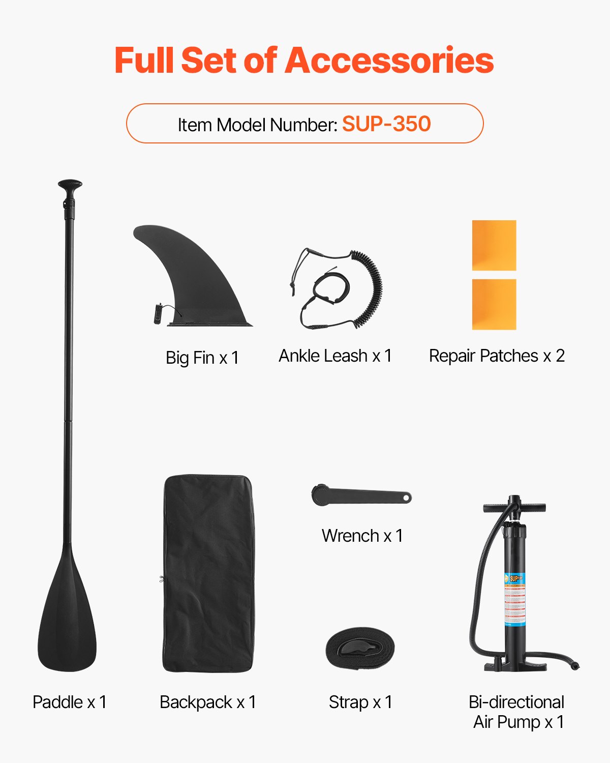 VEVOR Opblaasbaar Stand Up Paddle Board (353,6 x 89 x 15,2 cm) Paddleboard, complete set inclusief pomp, peddelvin, rugzak, enkelriem, antislip dek voor tieners en volwassenen