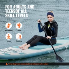 VEVOR Inflatable Stand Up Paddle Board, 3230.8 x 838.2 x 152.4mm PVC SUP Paddleboard with Board Accessories, Phone Bag, Backpack, Repair Kit, Paddle & Repair Kit for Boys & Adults