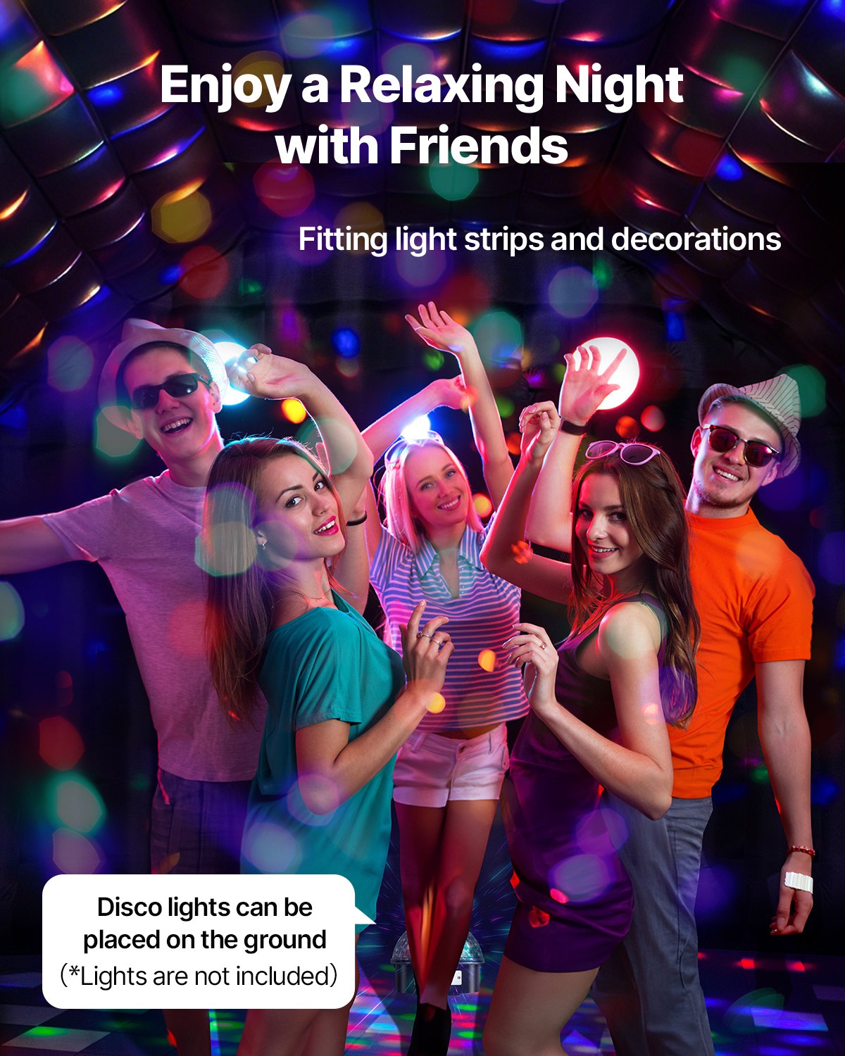 VEVOR opblaasbare nachtclub feesttent 29,5 x 19,7 x 13,1 voet zwart