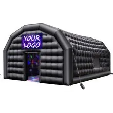 VEVOR Opblaasbare feesttent 9x6x4 m, kubustent voor discotheek, paviljoen bruiloftstent met 1100 W blower, zandzak, 2 ramen voor evenementen, verjaardagen, bruiloften, zwart