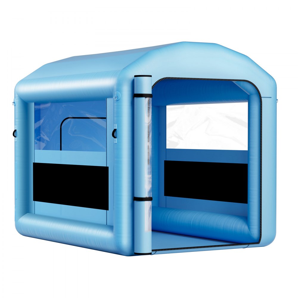 VEVOR Opblaasbare Spuitcabine 3 x 2,5 x 2,5 m, Spuitcabine Tent met 550 W Blower & Luchtfiltersysteem, Rond Dak, 210D Oxford Stof, Spuitverven voor Metalen Auto-onderdelen