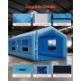 VEVOR Opblaasbare Spuitcabine 12x5x4 m, Spuitcabine Tent met 950+1100 W Blower & Luchtfiltersysteem, Driehoekig Dak, Oxford Stof, Spuitverven voor Metalen Onderdelen van Motorvoertuigen