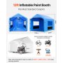 VEVOR Opblaasbare Spuitcabine 4 x 3 x 2,8 m, Spuitcabine Tent met 750 W Blower & Luchtfiltersysteem, Driehoekig Dak, PVC, Spuitverven voor Metalen Onderdelen van Motorvoertuigen