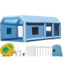 VEVOR Opblaasbare Spuitcabine, 8 x 4,5 x 3 m Opblaasbare Spuitcabine, met 950W + 750W Krachtige Blowers en Luchtfiltersysteem, Draagbare Autospuitcabine voor Motorfietsen, Middelgrote SUV's