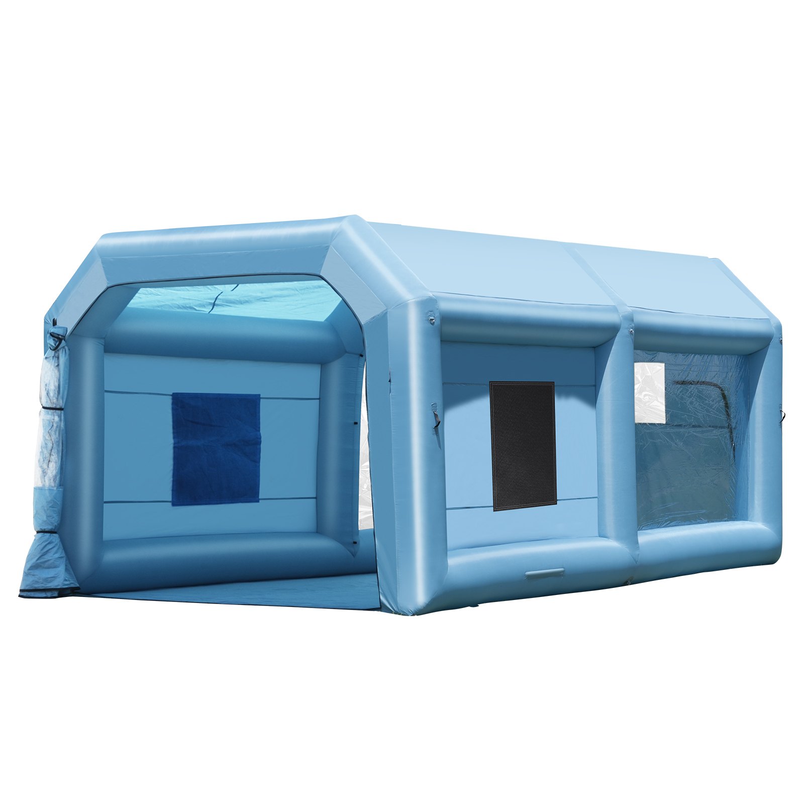 VEVOR Opblaasbare Spuitcabine, 6,4 x 4,1 x 3 m, met 1100 W krachtige ventilator en luchtfiltersysteem, draagbare spuitcabine voor middelgrote voertuigen