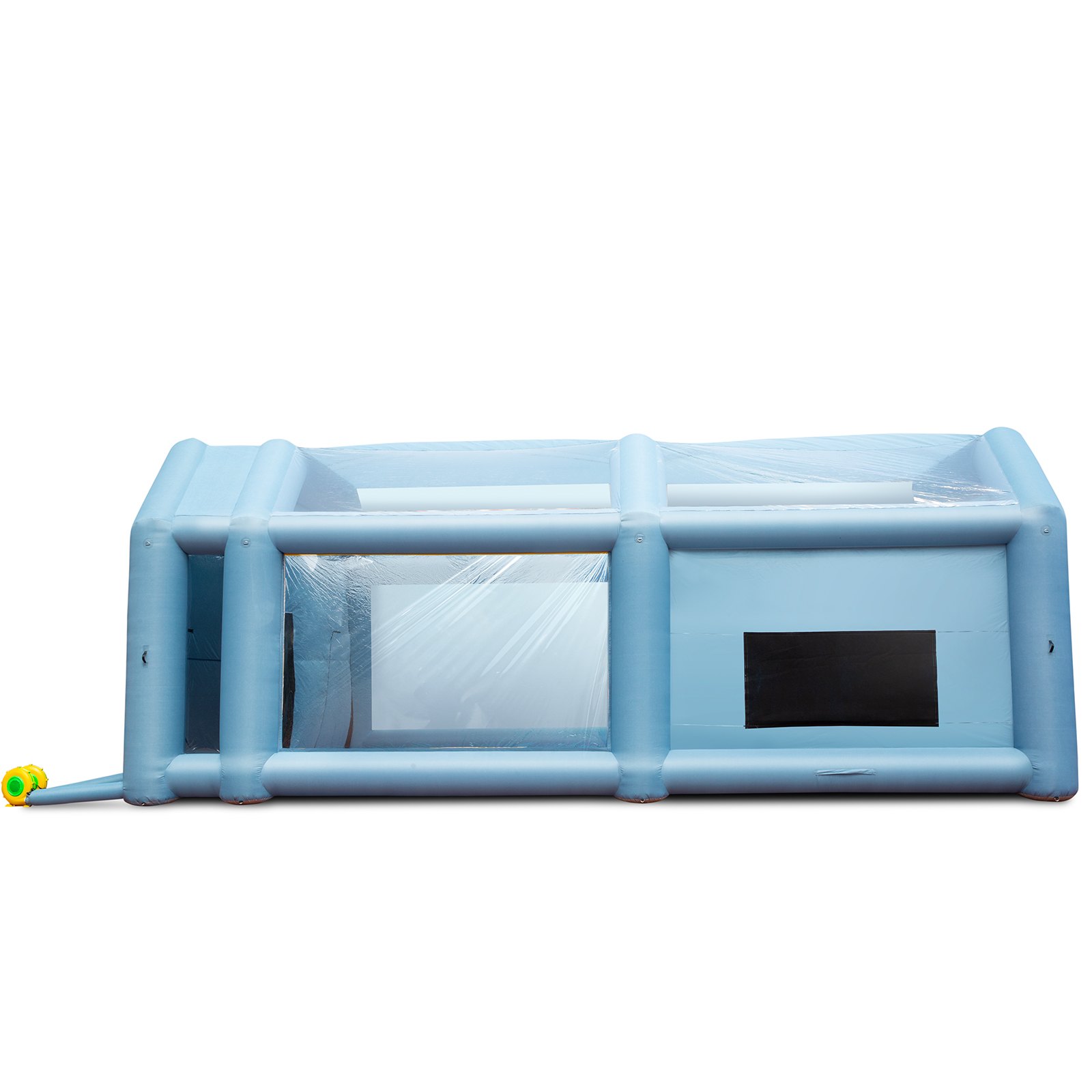 VEVOR Draagbare opblaasbare verftent 7,3 x 3,8 x 2,8 m, DIY spuitverf 750 + 960 W, spuitbeschermingscabine voor doe-het-zelfprojecten, hobbyverfmachine, blauwe 210D Oxford stoffen verfcabine