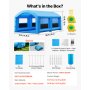 VEVOR Opblaasbare Spuitcabine 8x4,5x3 m Spuitcabine Tent Blauw, met 750W & 950W Blowers, Actieve Koolstoffiltratie, Gebogen Dak voor Pick-ups & Kleine Speedboten, Draagbaar