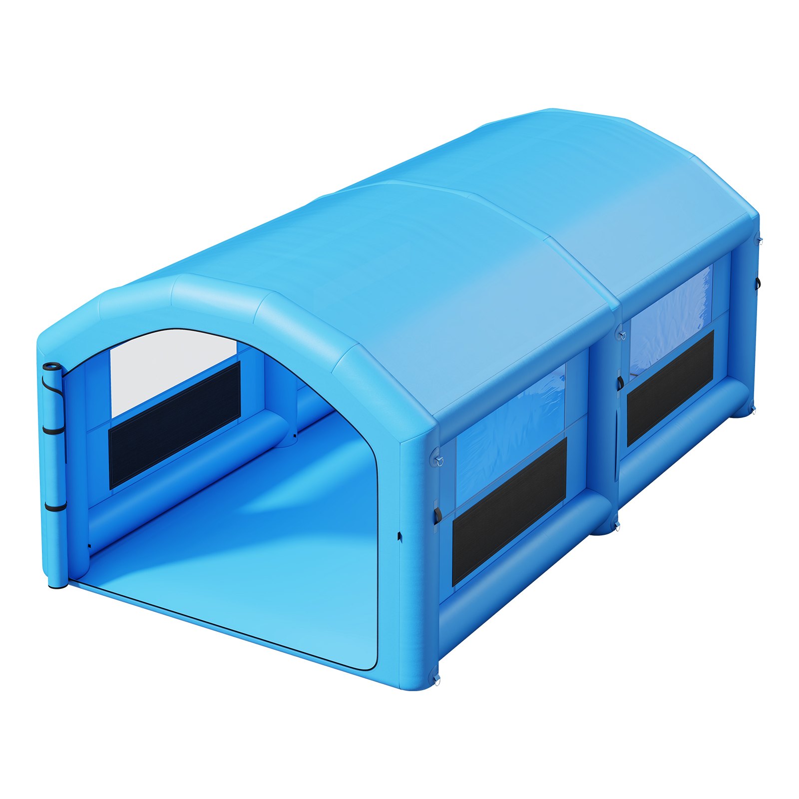 VEVOR Opblaasbare Spuitcabine 8x4,5x3 m Spuitcabine Tent Blauw, met 750W & 950W Blowers, Actieve Koolstoffiltratie, Gebogen Dak voor Pick-ups & Kleine Speedboten, Draagbaar